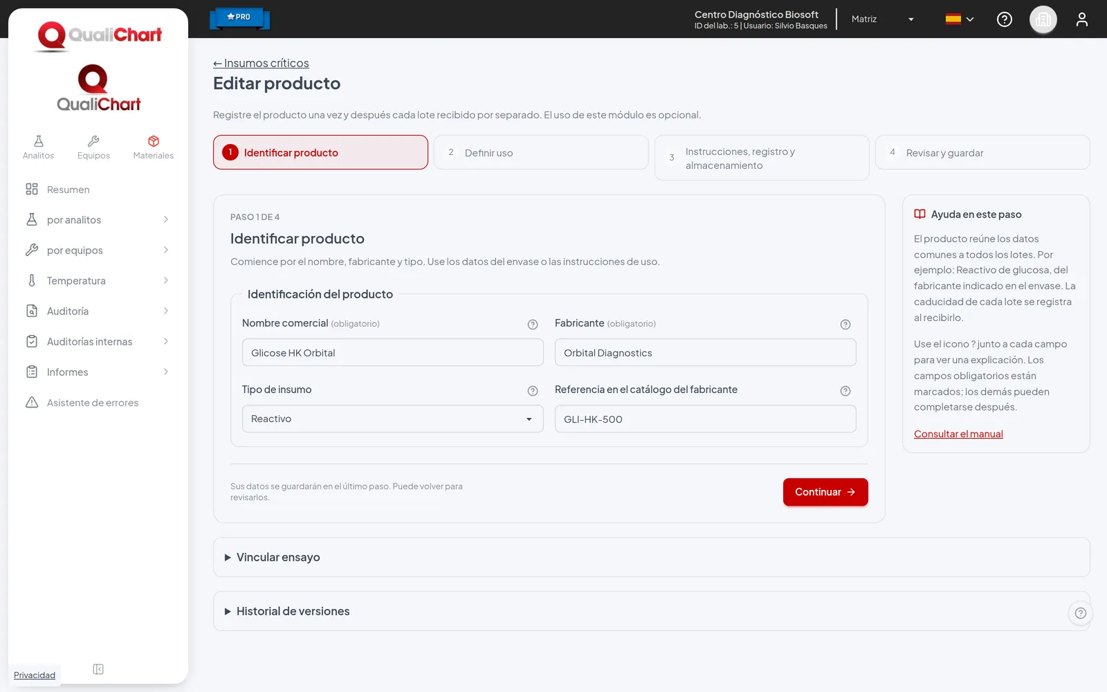 Registro del producto en cuatro pasos